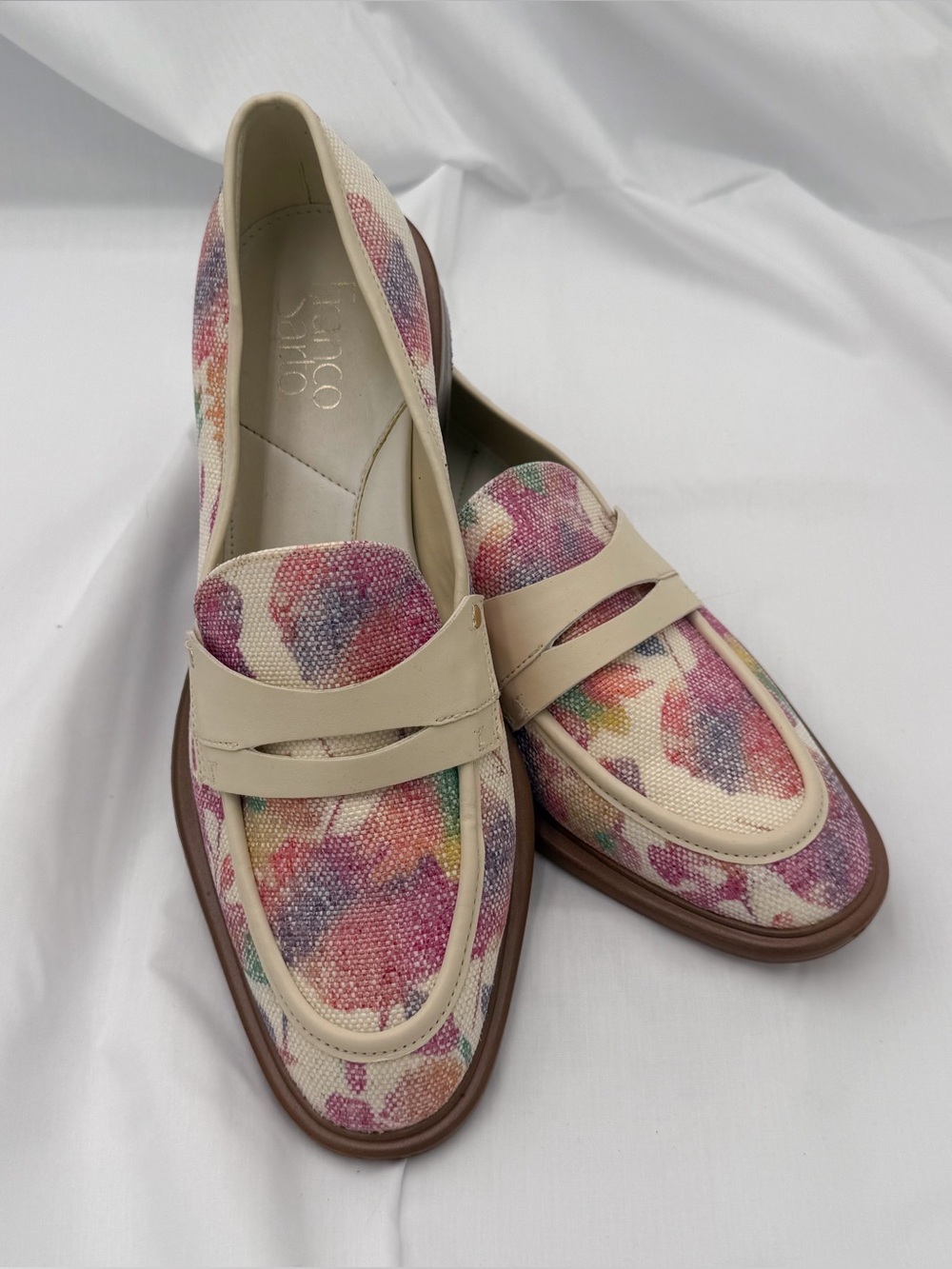 Franco Sarto Floral Canvas Penny Loafers